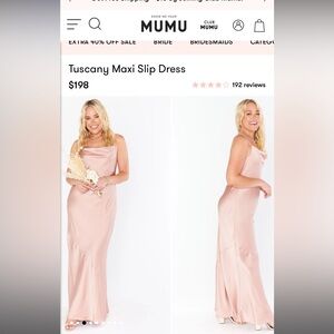 Show Me Your Mumu Tuscany Slip Maxi Dress in Rose Gold